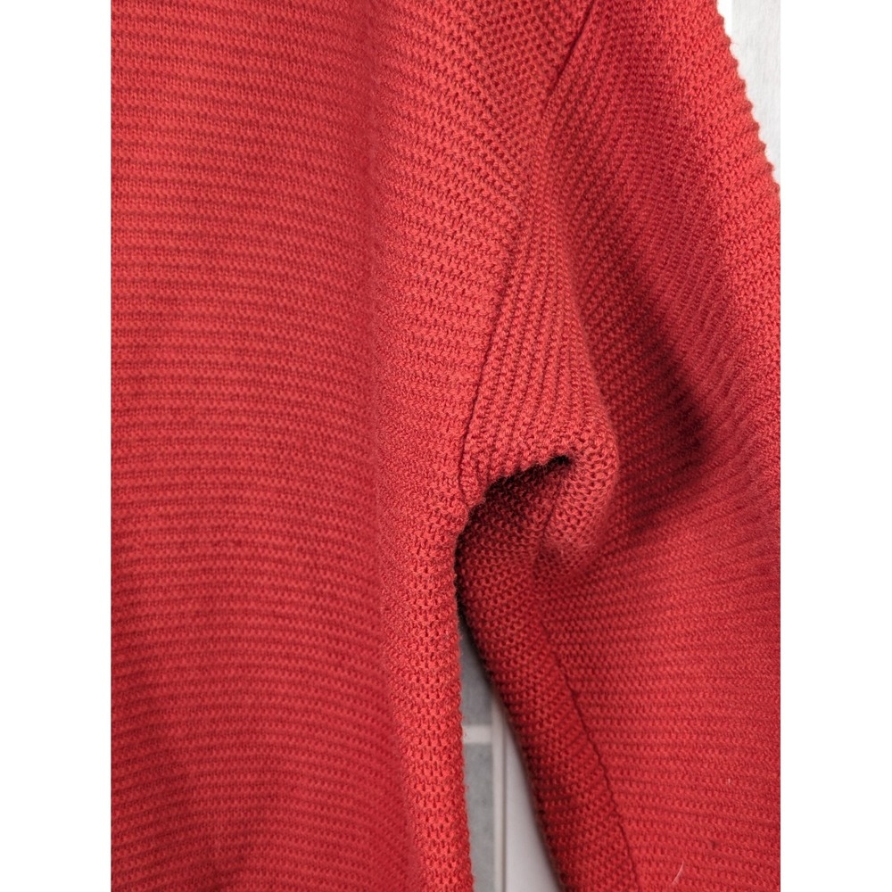 Talbots Women's Knit Turtleneck Top Large Sweater Red/Orange Cotton Blend Cozy - Picture 8 of 13